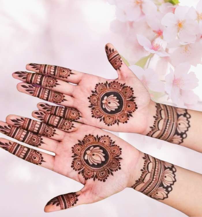 front hand simple mehndi design