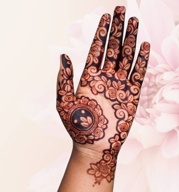 front hand simple mehndi design
