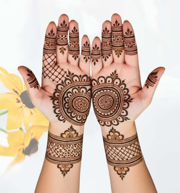 front hand simple mehndi design