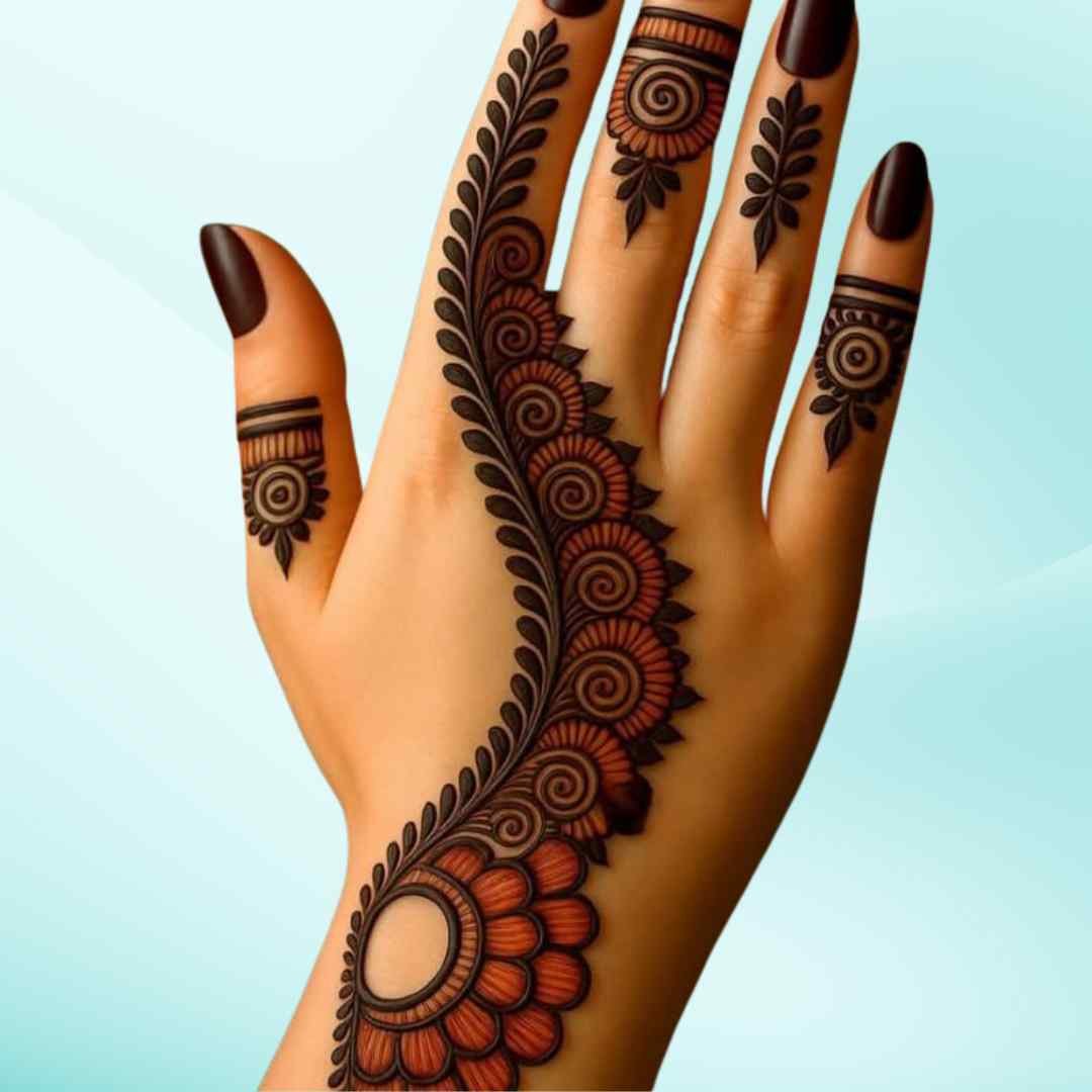 Aesthetic Mehndi Design: Back Hand & Front Hand - Her Mehndi Design