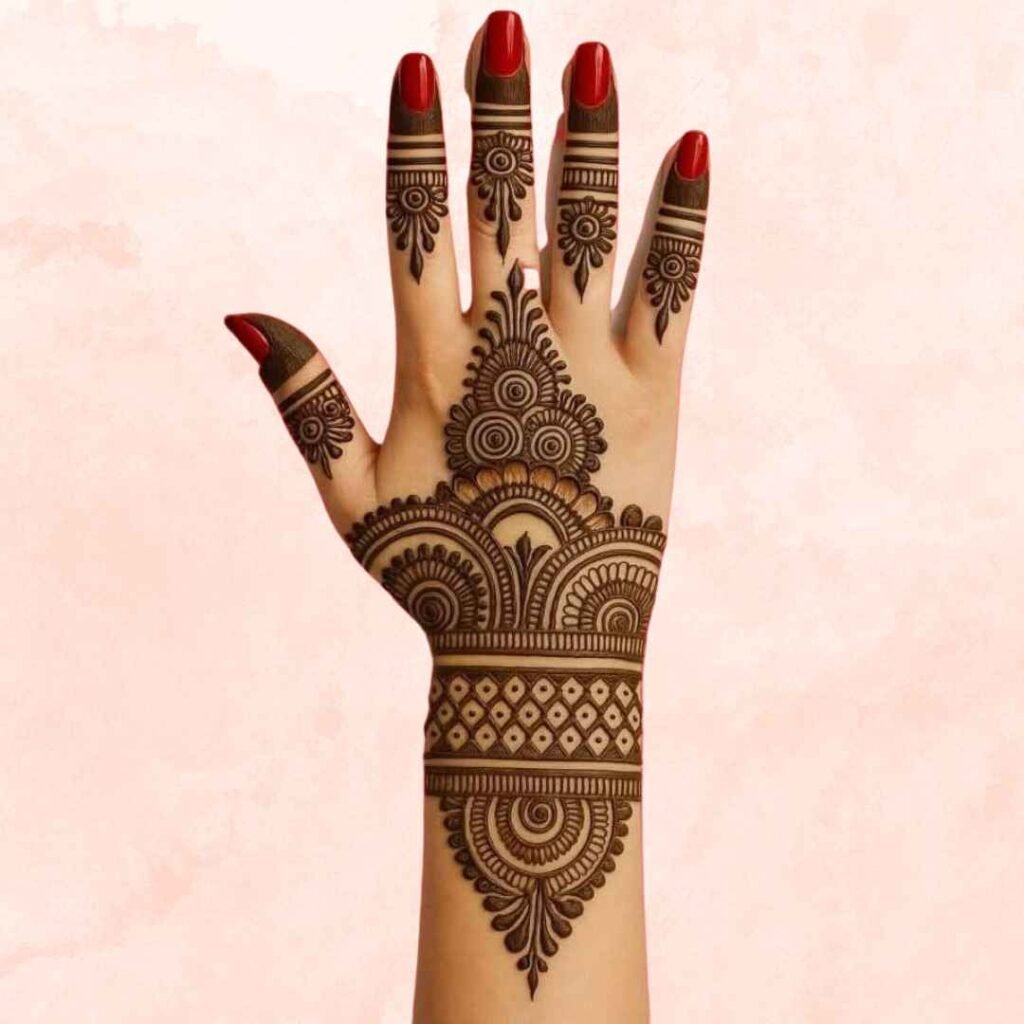 Aesthetic Mehndi design Back Hand