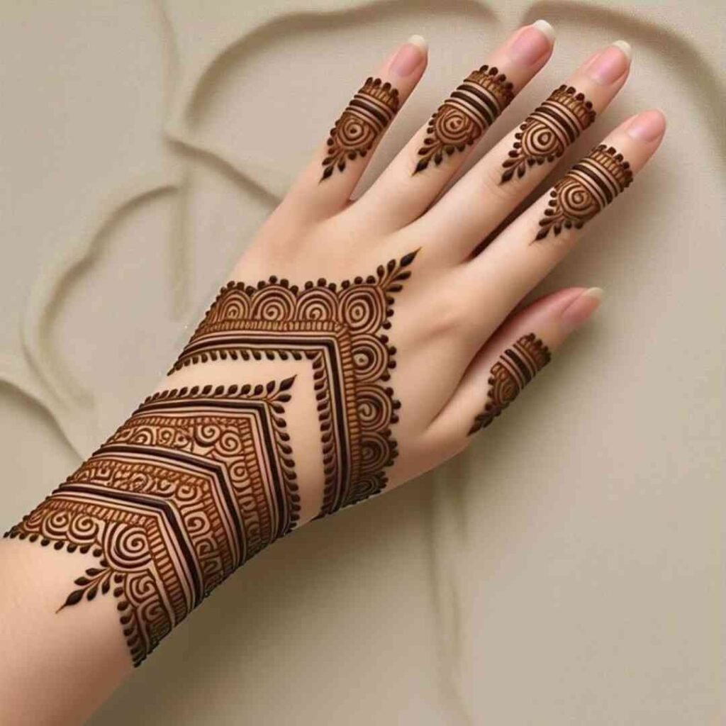 Aesthetic Mehndi design Back Hand