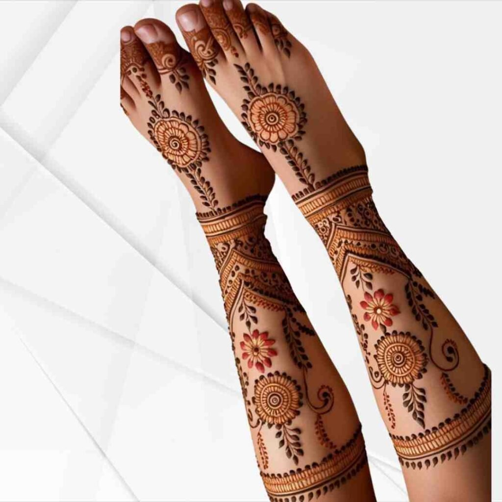 Beautiful Attractive Wedding Leg Mehndi Design