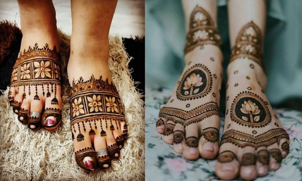 Attractive Wedding Leg Mehndi Design