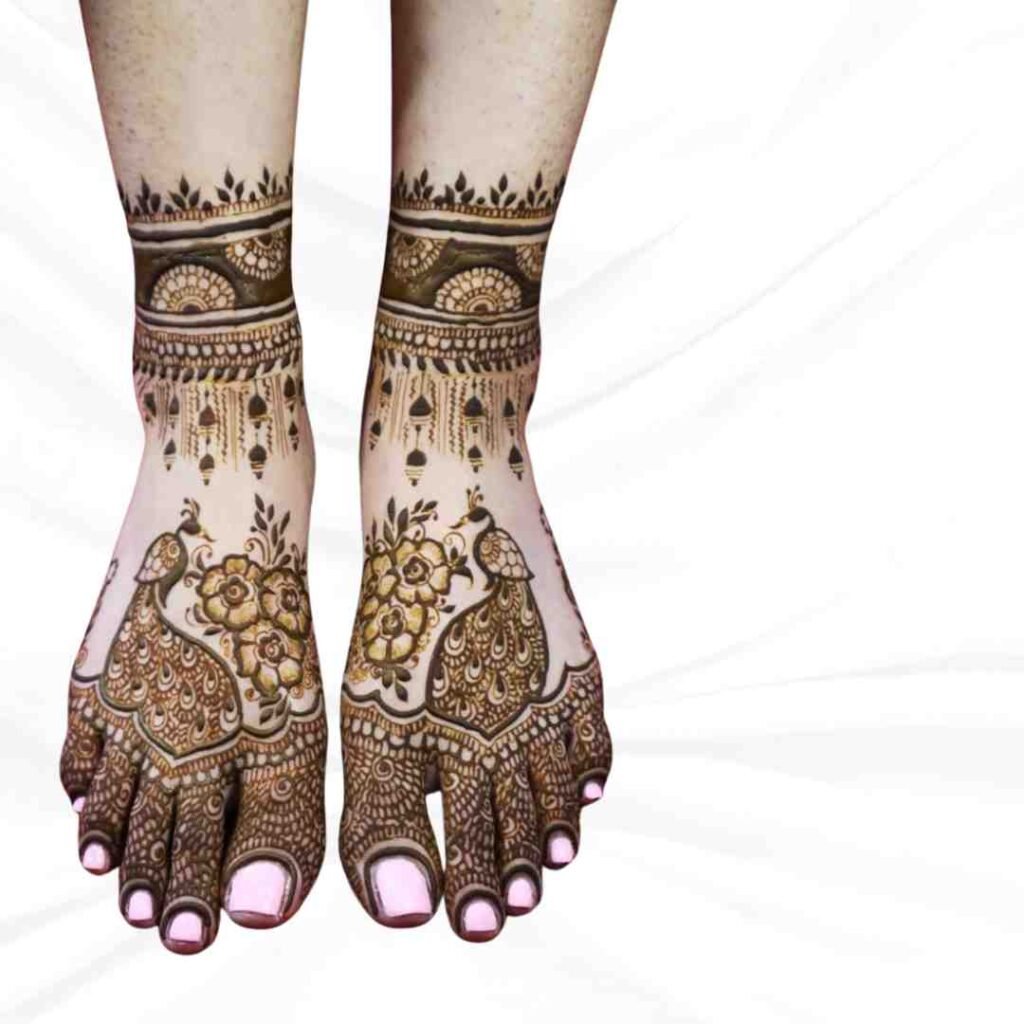 Simple Attractive Wedding Leg Mehndi Design