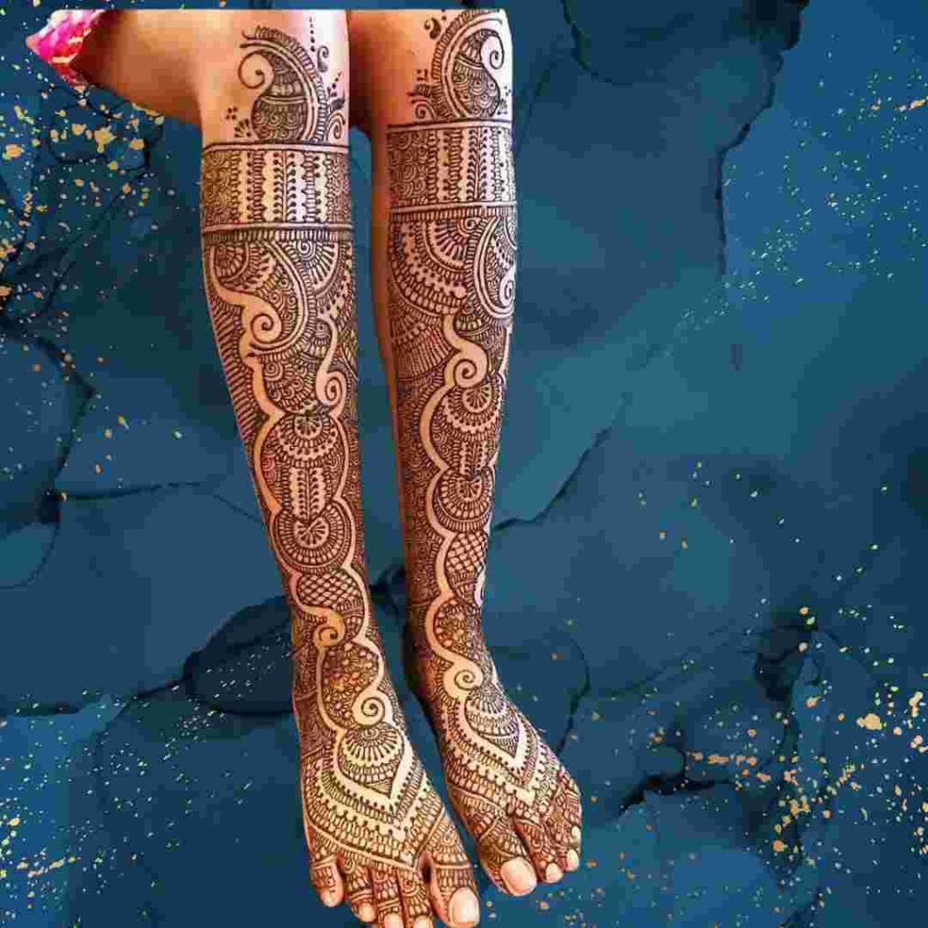 Simple Attractive Wedding Leg Mehndi Design