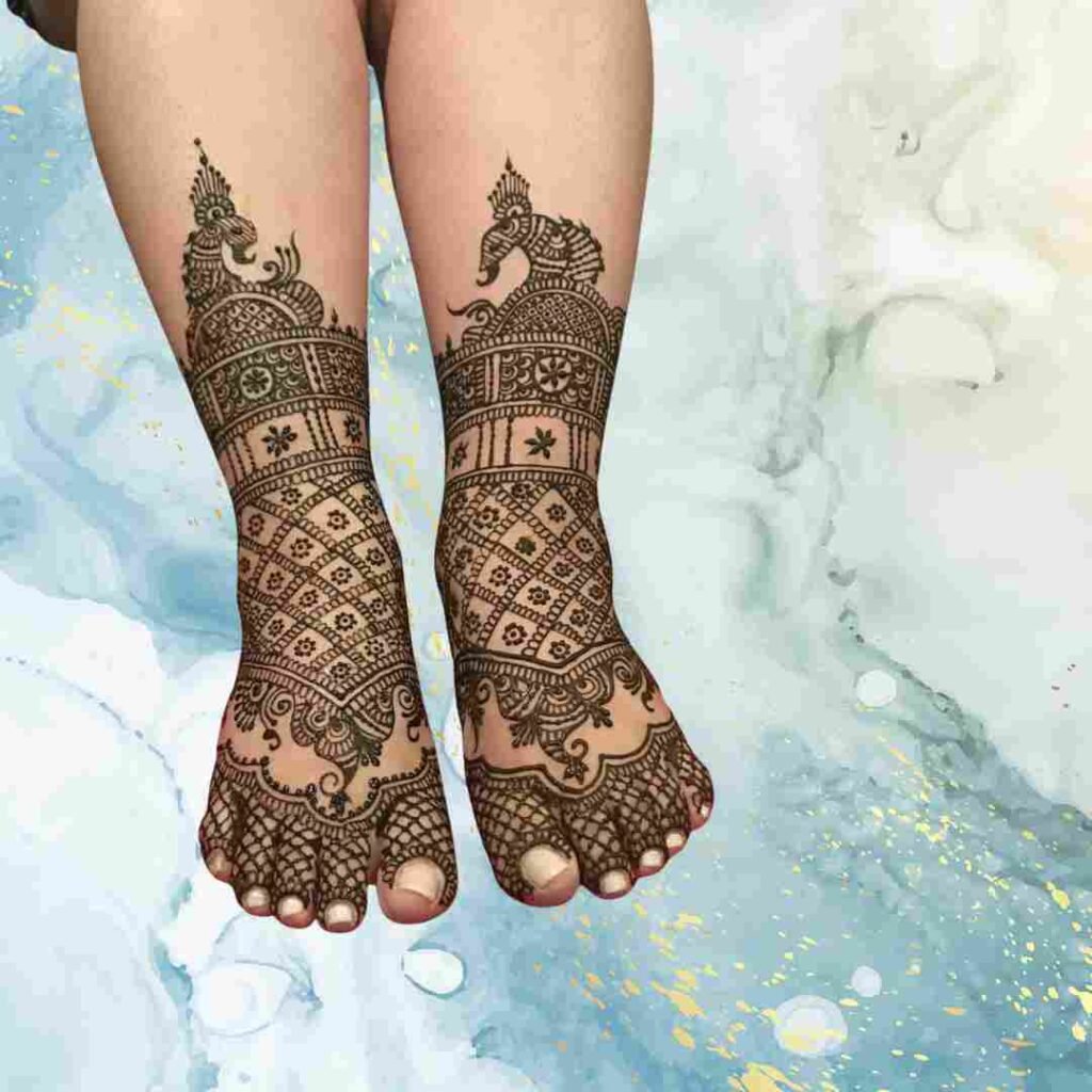  Easy Attractive Wedding Leg Mehndi Design