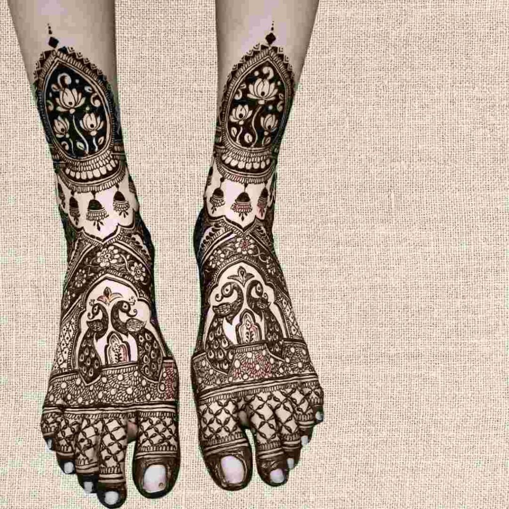  Easy Attractive Wedding Leg Mehndi Design