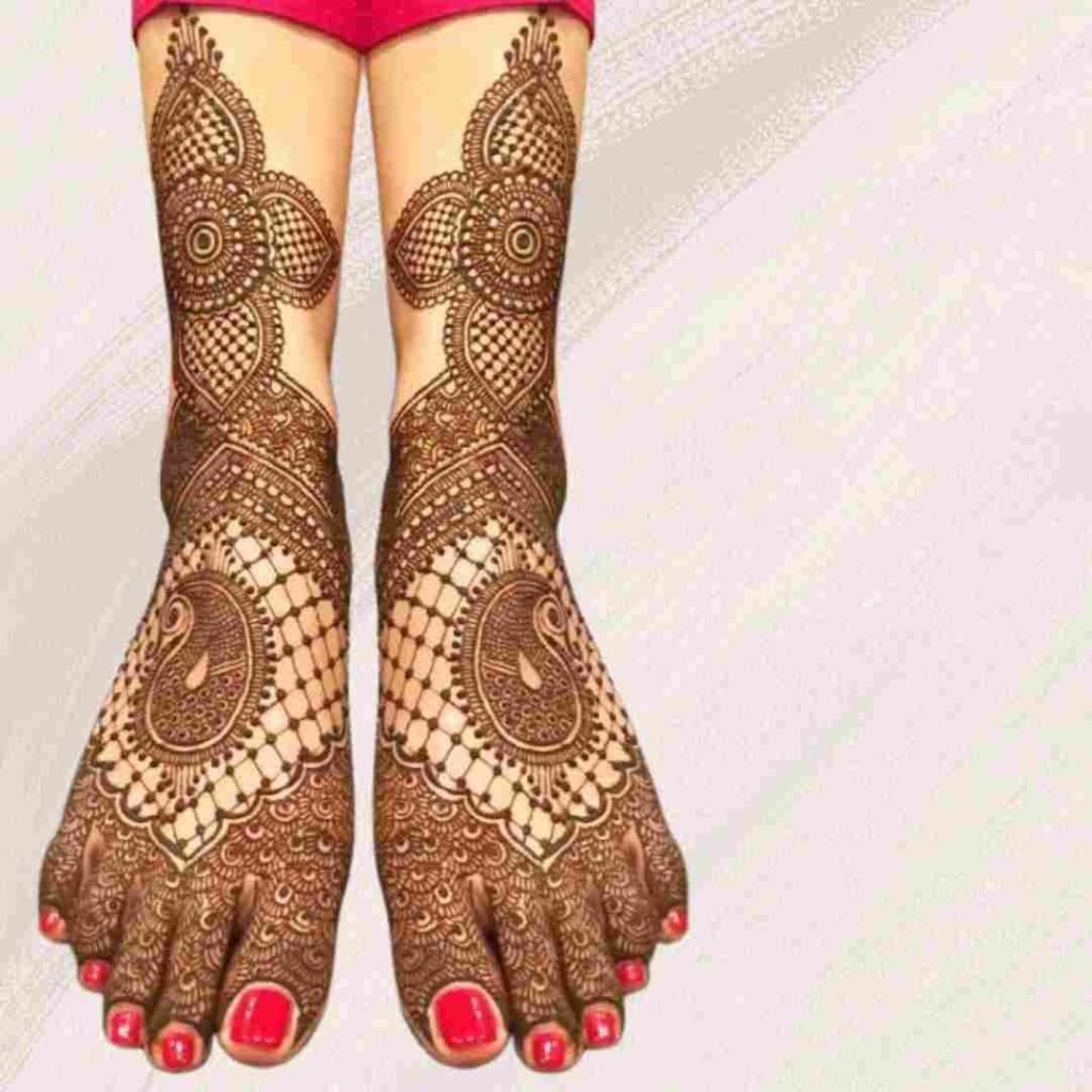  Easy Attractive Wedding Leg Mehndi Design