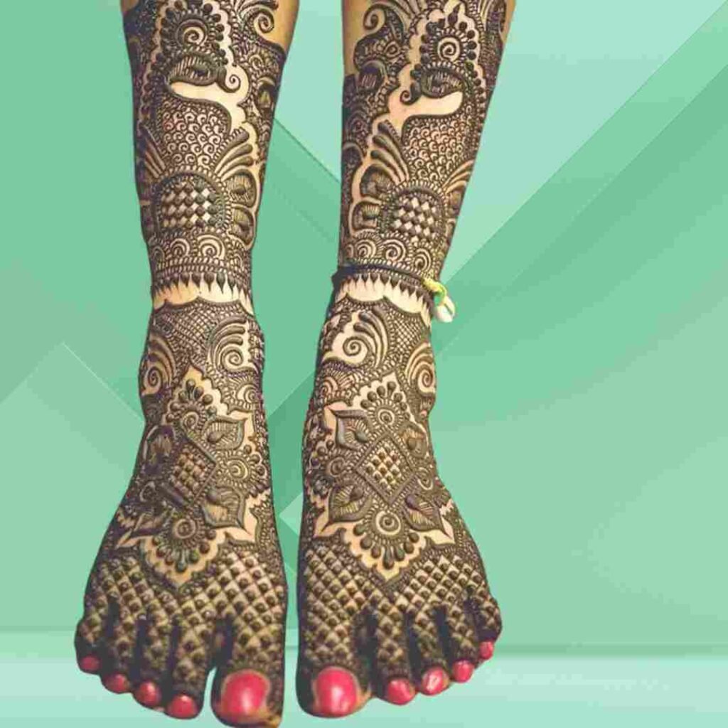  Easy Attractive Wedding Leg Mehndi Design