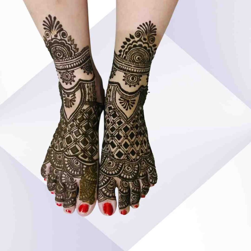  Easy Attractive Wedding Leg Mehndi Design