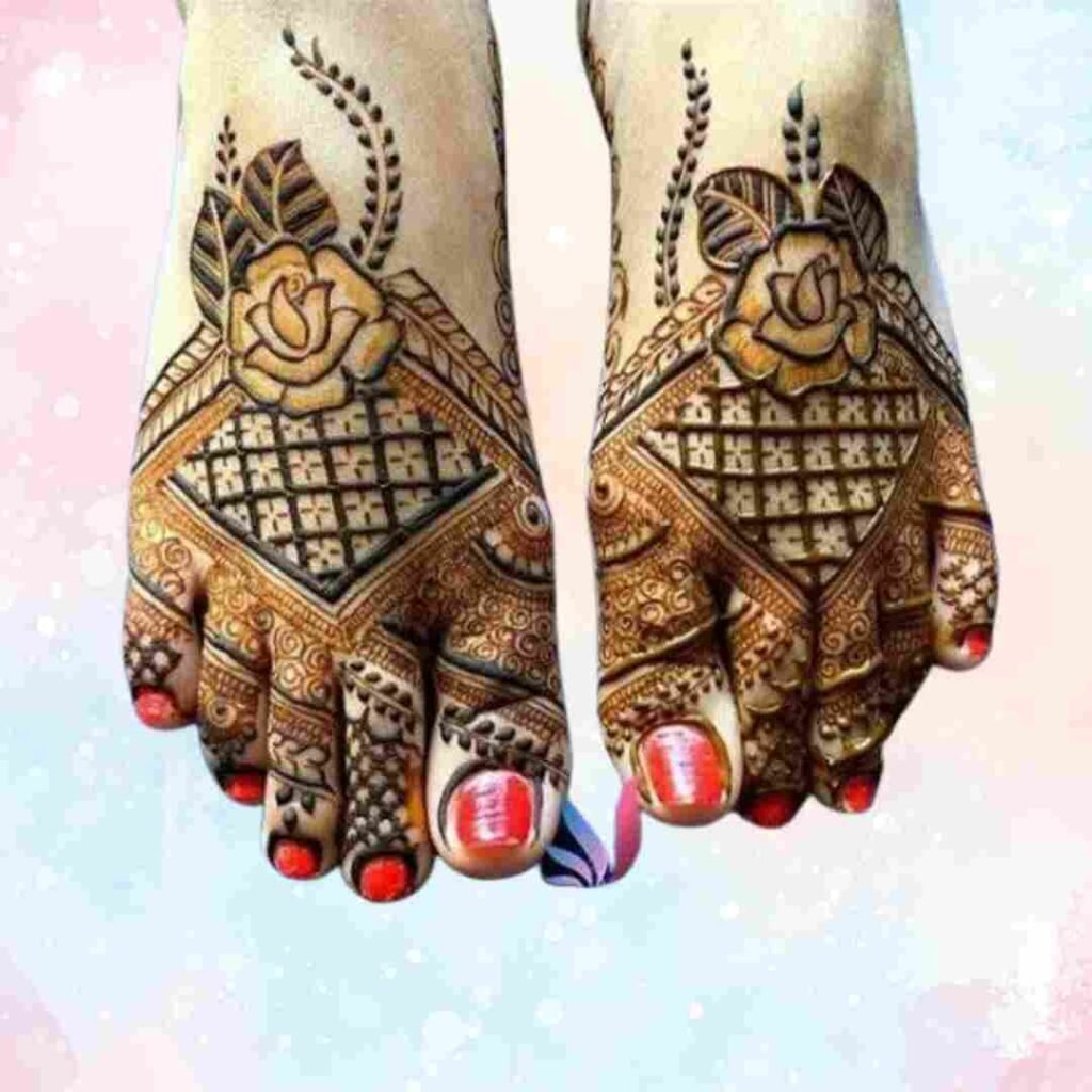  Easy Attractive Wedding Leg Mehndi Design