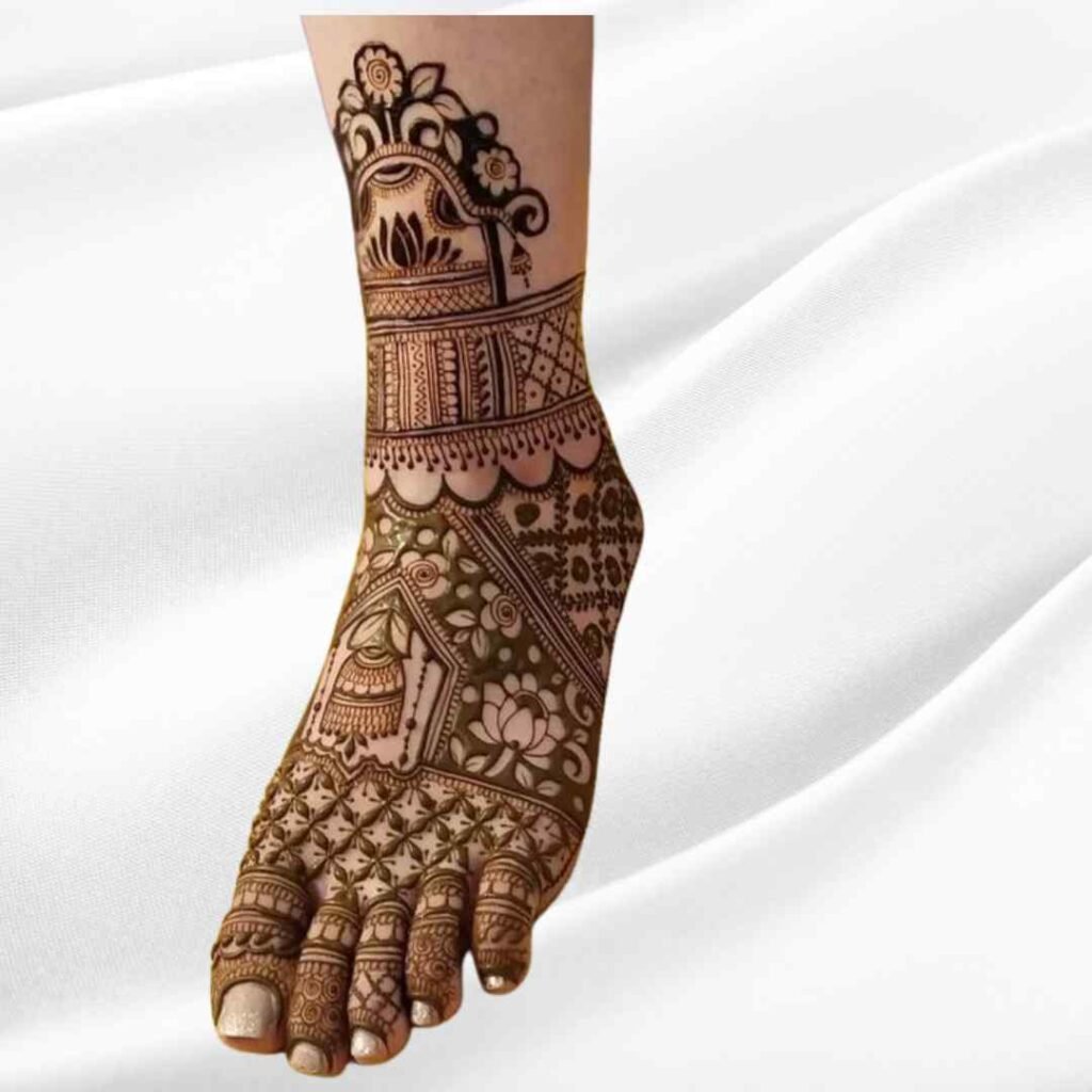  Easy Attractive Wedding Leg Mehndi Design