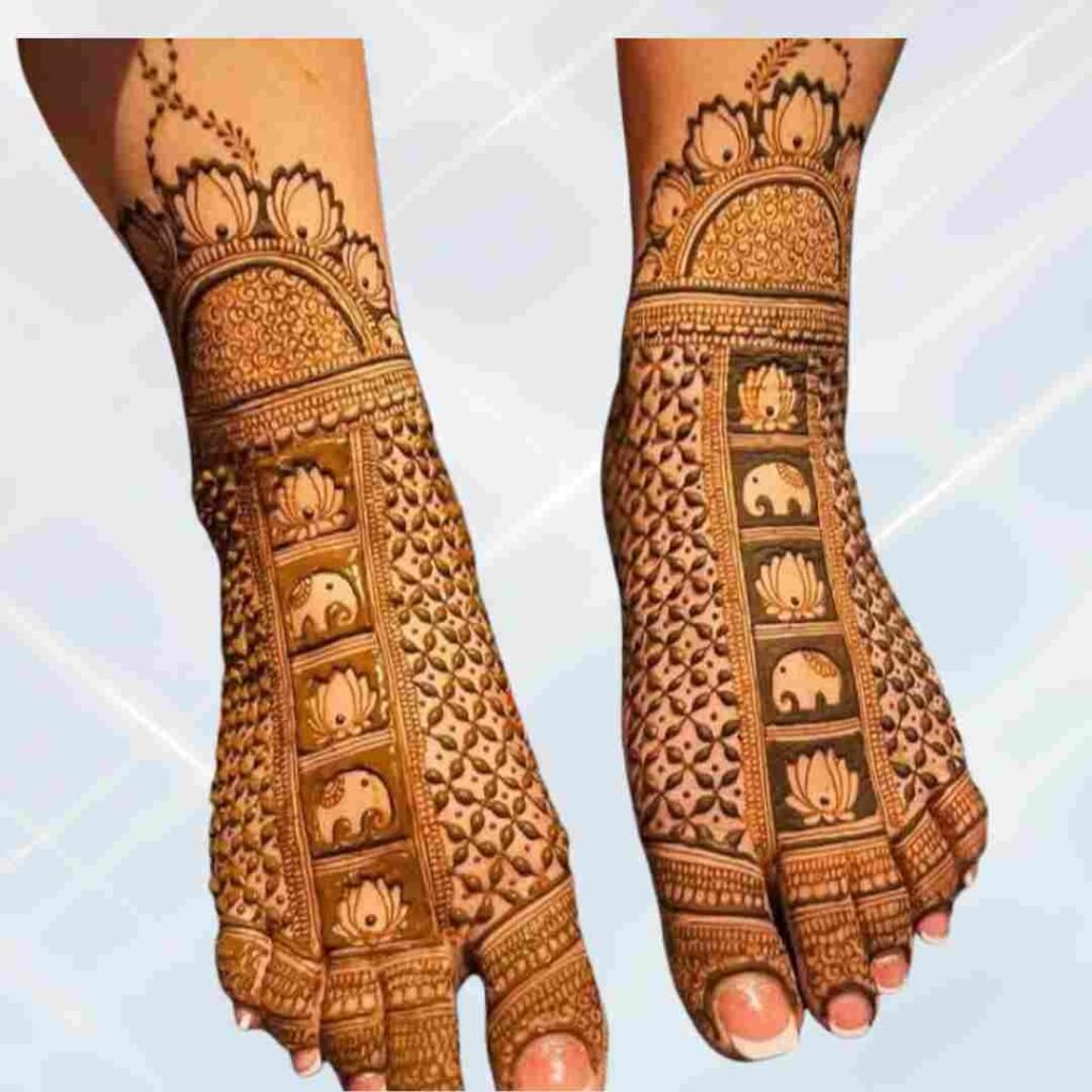  Easy Attractive Wedding Leg Mehndi Design