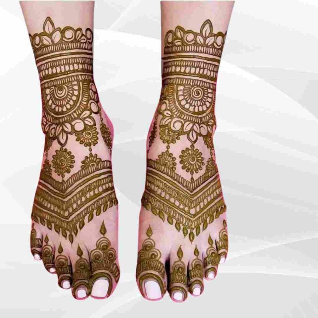 Beautiful Attractive Wedding Leg Mehndi Design