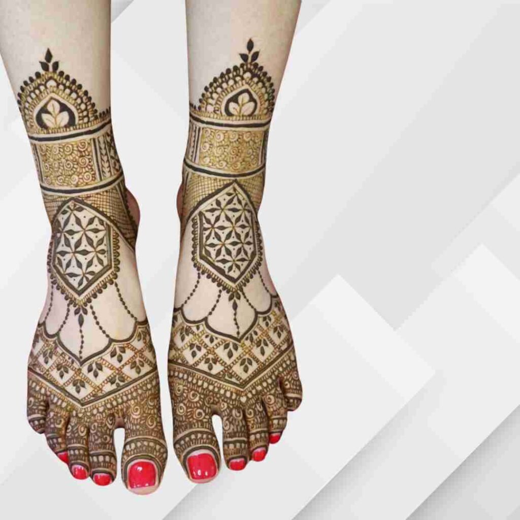 Attractive Wedding Leg Mehndi Design 