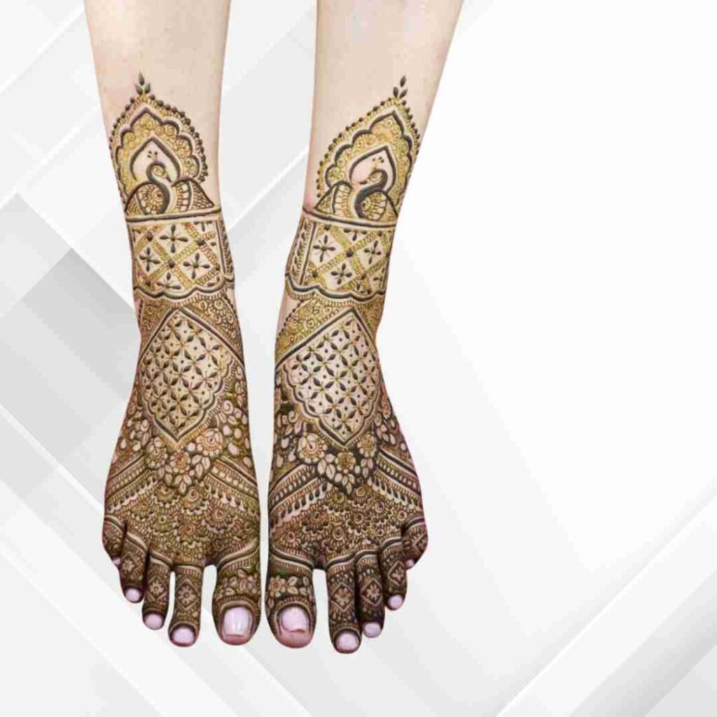 Attractive Wedding Leg Mehndi Design 