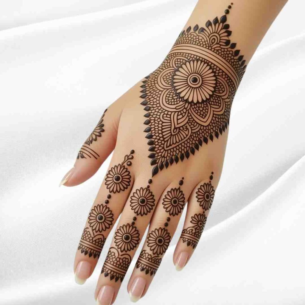 Stylish Back Hand Mehndi Design