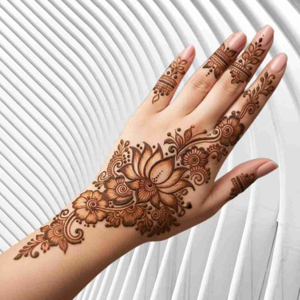 Stylish Back Hand Mehndi Design