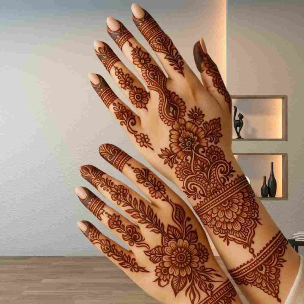 Stylish Back Hand Mehndi Design