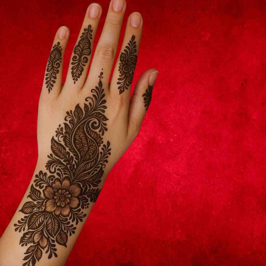 Stylish Back Hand Mehndi Design