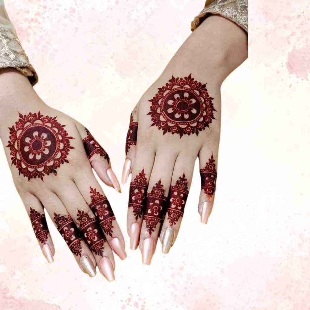 Back Hand Mehndi Design Gol Tikki 