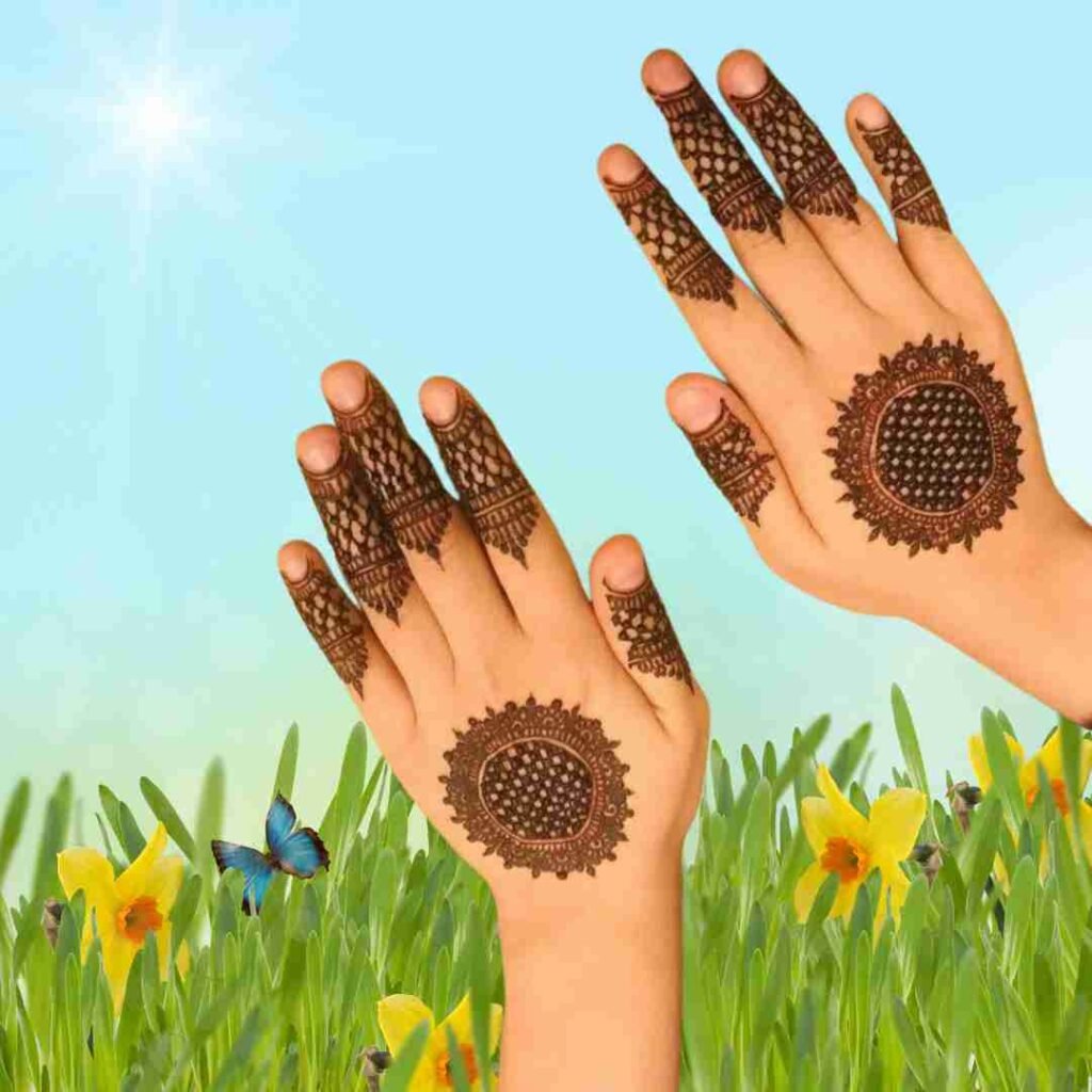 Gol Tikki Mehndi dDesign Simple