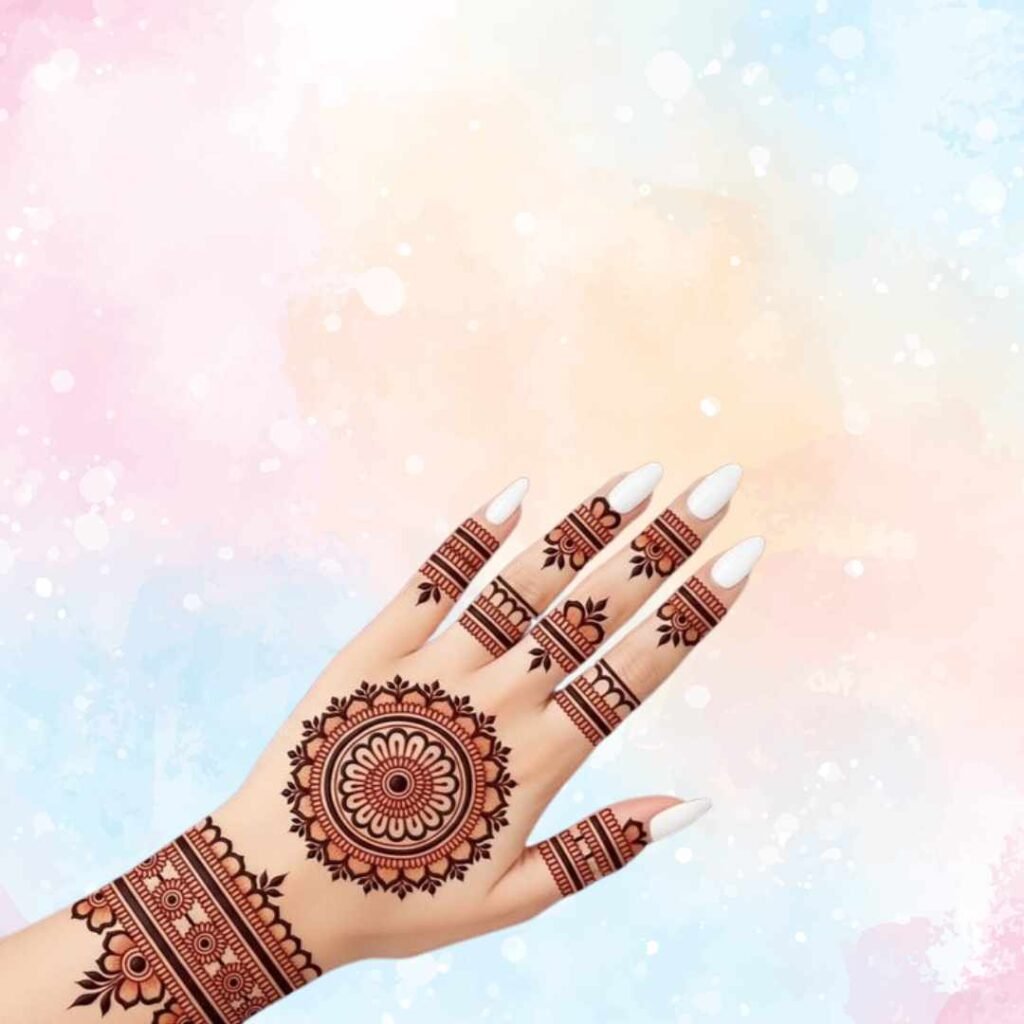 Simple Gol Mehndi Design Photo