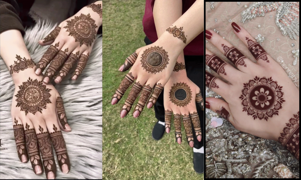 Back Hand Mehndi Design Gol Tikki