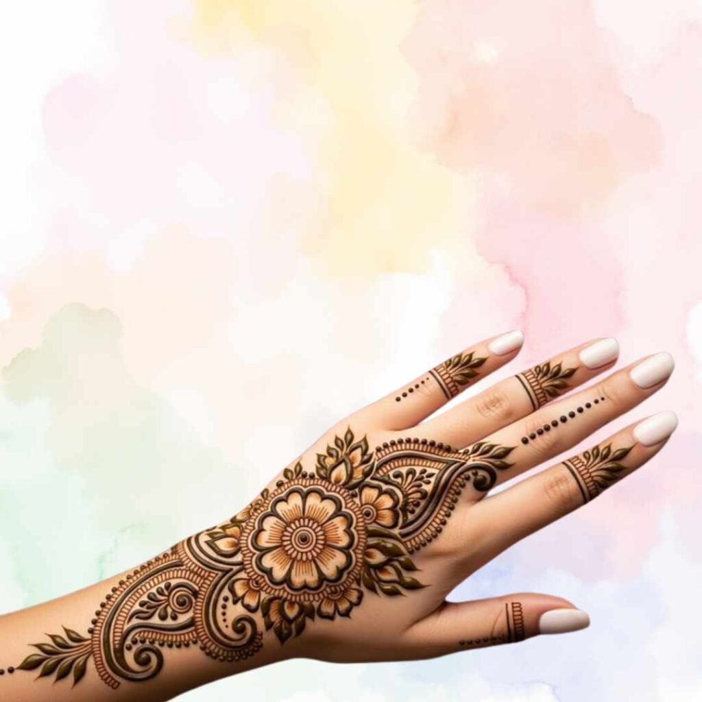 Gol Tikki Mehndi dDesign Simple