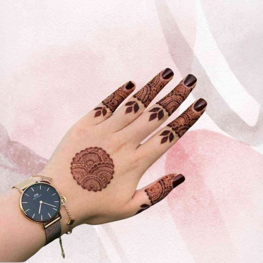 Gol Tikki Mehndi dDesign Simple