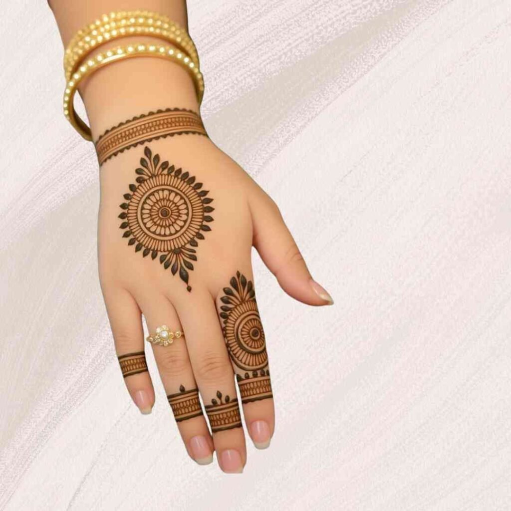 Gol Tikki Mehndi dDesign Simple