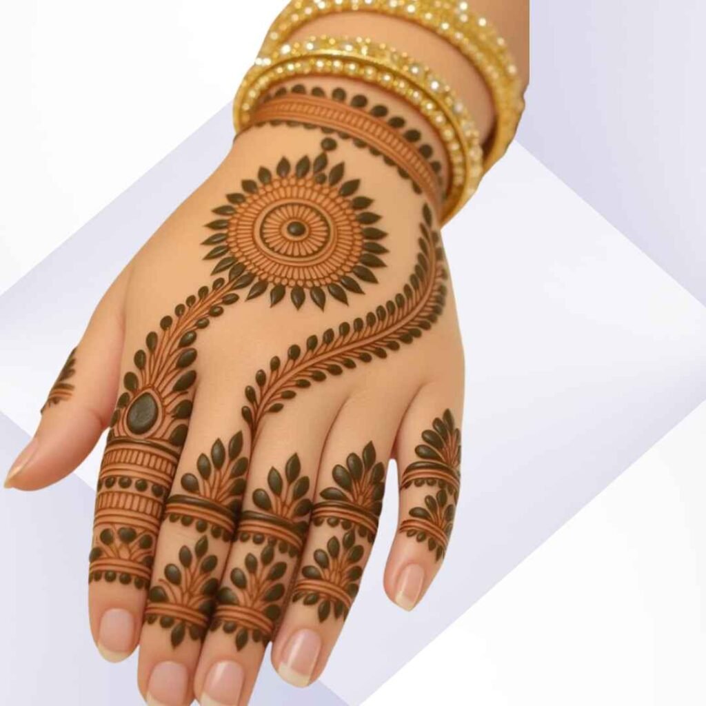Gol Tikki Mehndi dDesign Simple