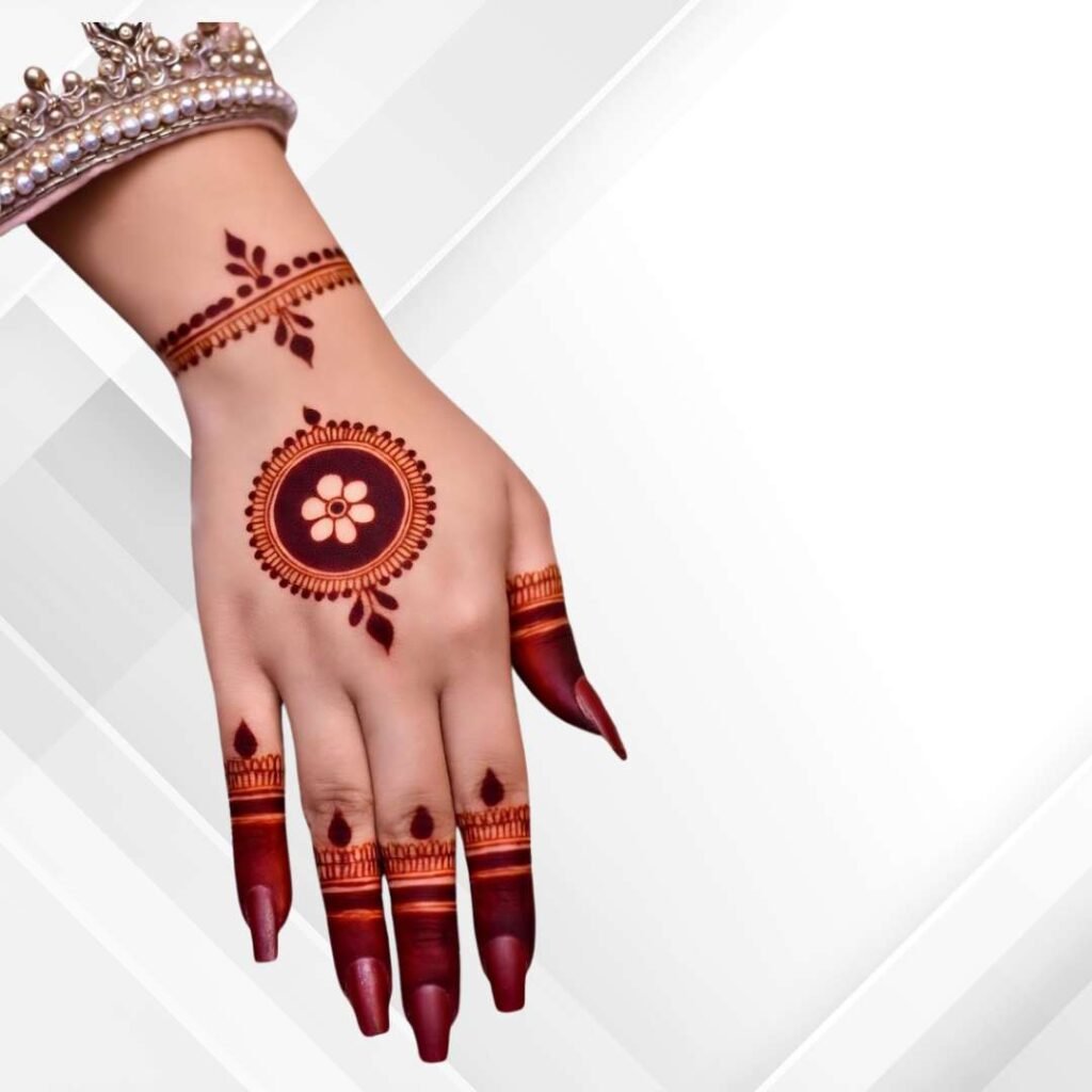 Back Hand Mehndi Design Gol Tikki 