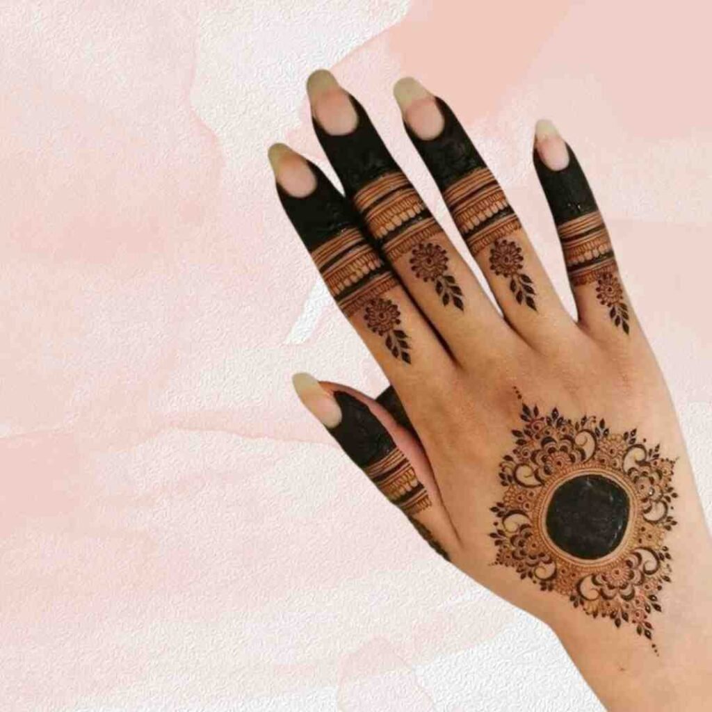 Back Hand Mehndi Design Gol Tikki 