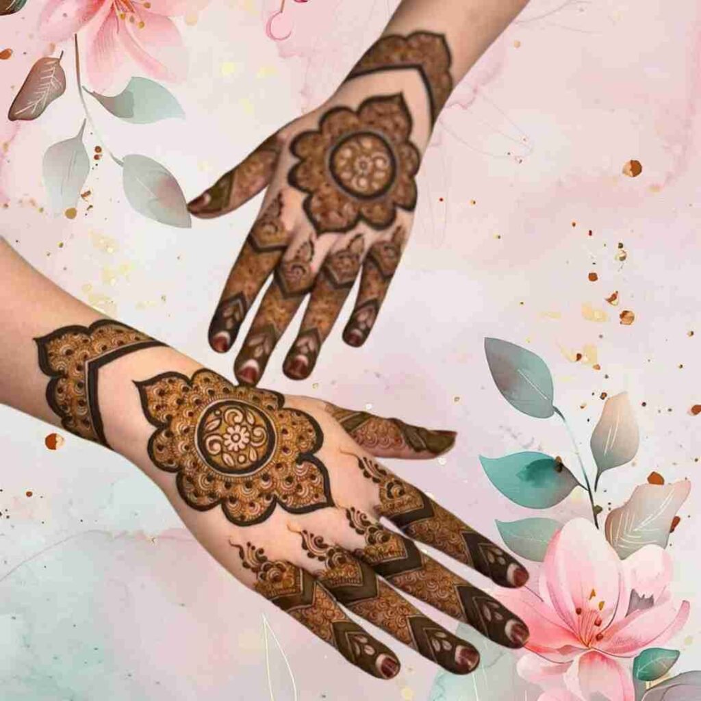 Back Hand Mehndi Design Gol Tikki 