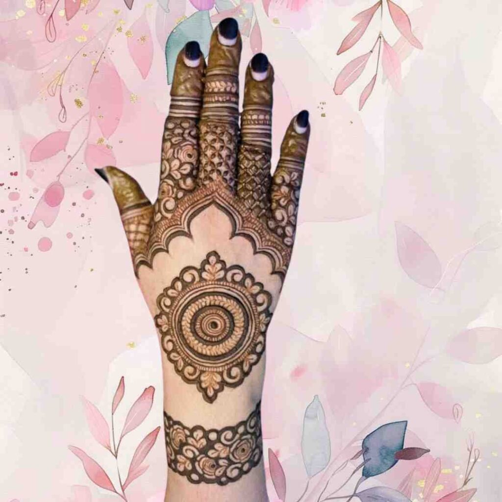Back Hand Mehndi Design Gol Tikki 