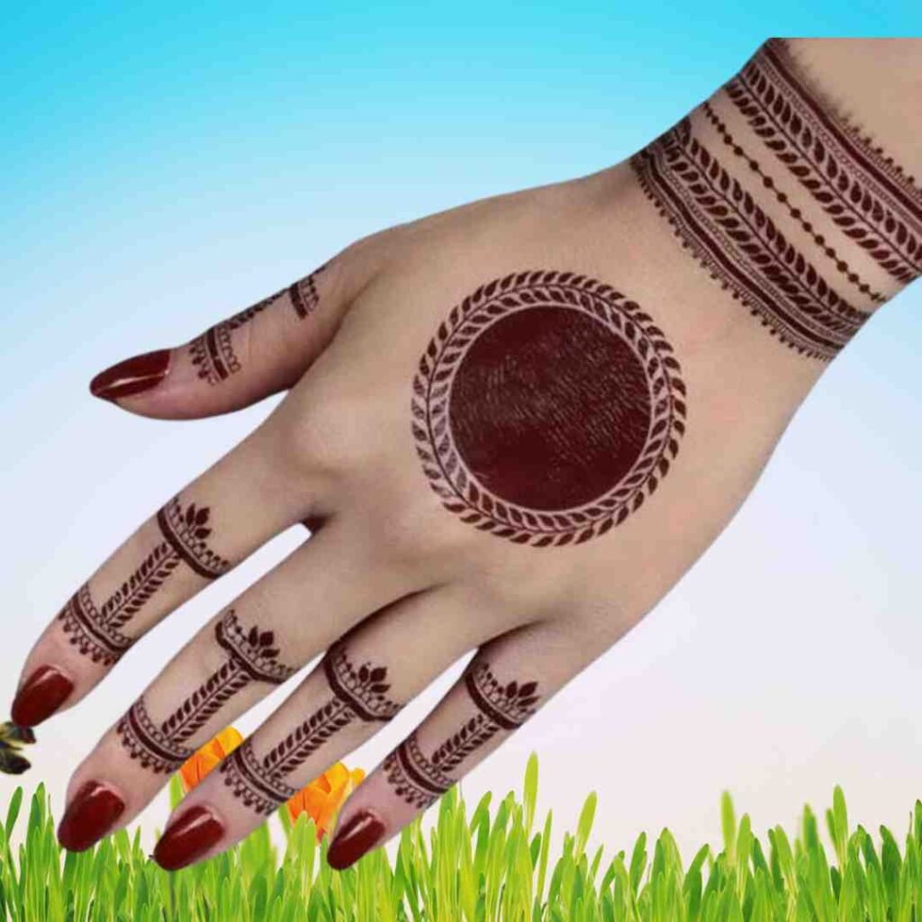 Back Hand Mehndi Design Gol Tikki 