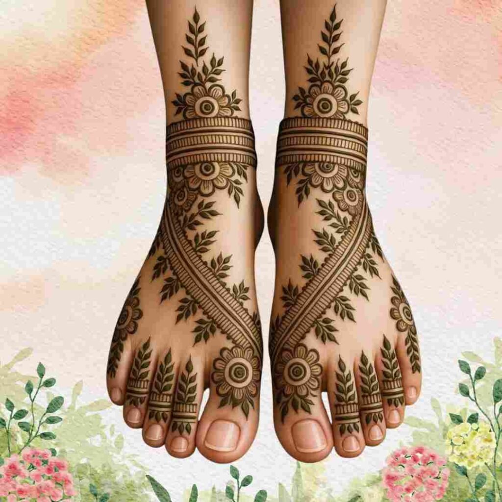 Bridal Leg Mehndi Design