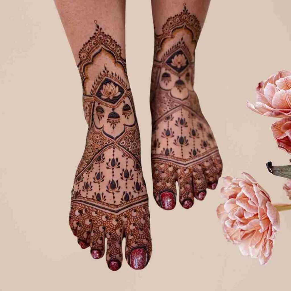 Latest Bridal Leg Mehndi Design