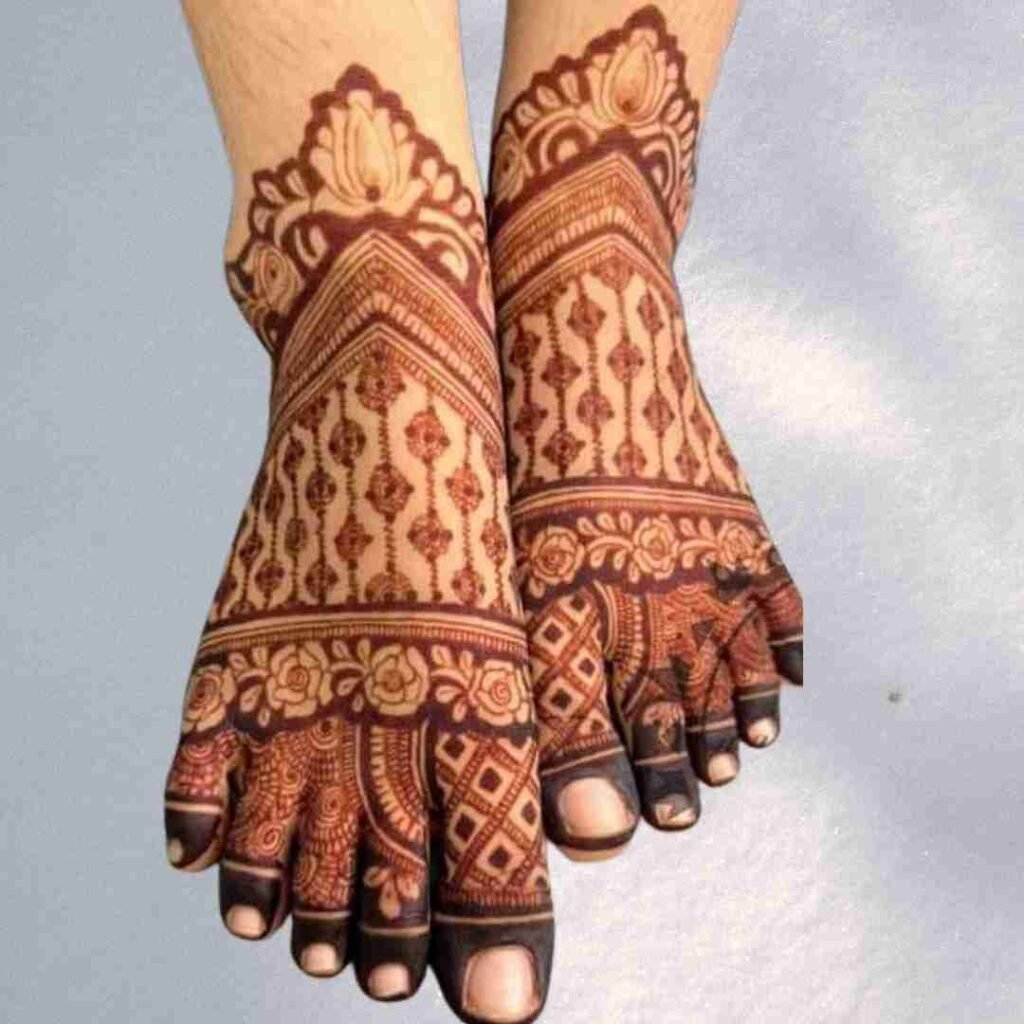 Latest Bridal Leg Mehndi Design