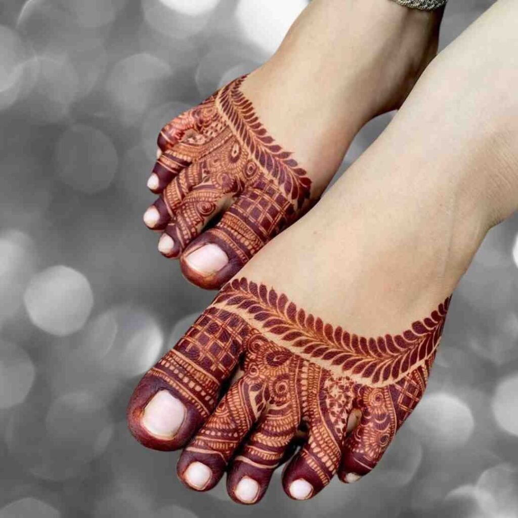 Latest Bridal Leg Mehndi Design