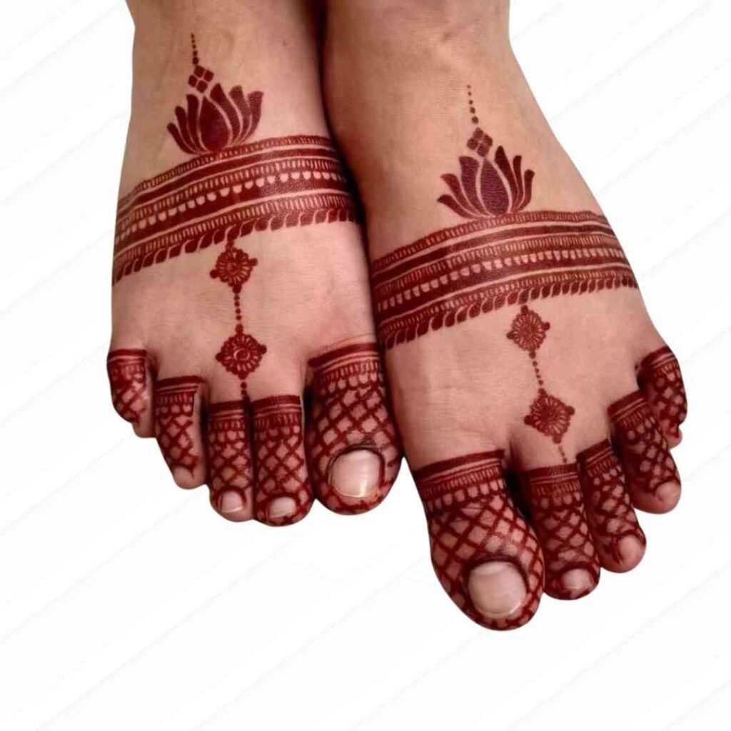 Latest Bridal Leg Mehndi Design