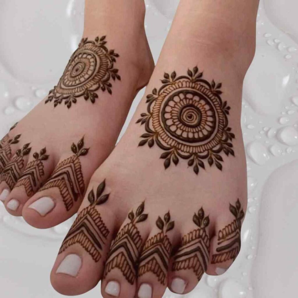 Latest Bridal Leg Mehndi Design