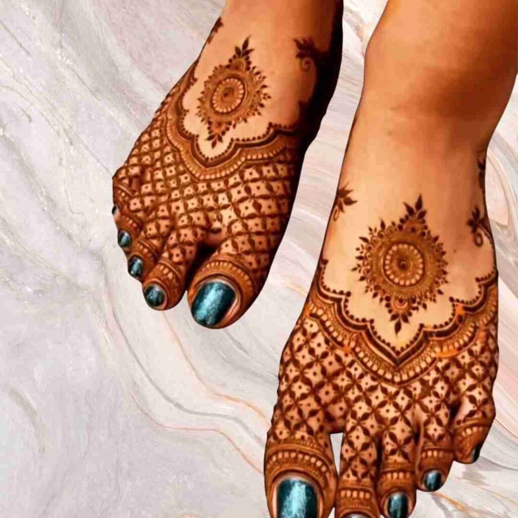 Latest Bridal Leg Mehndi Design