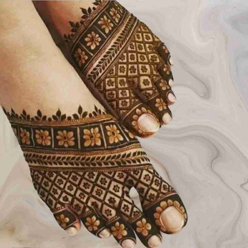 Latest Bridal Leg Mehndi Design