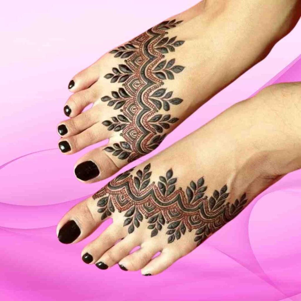 Latest Bridal Leg Mehndi Design