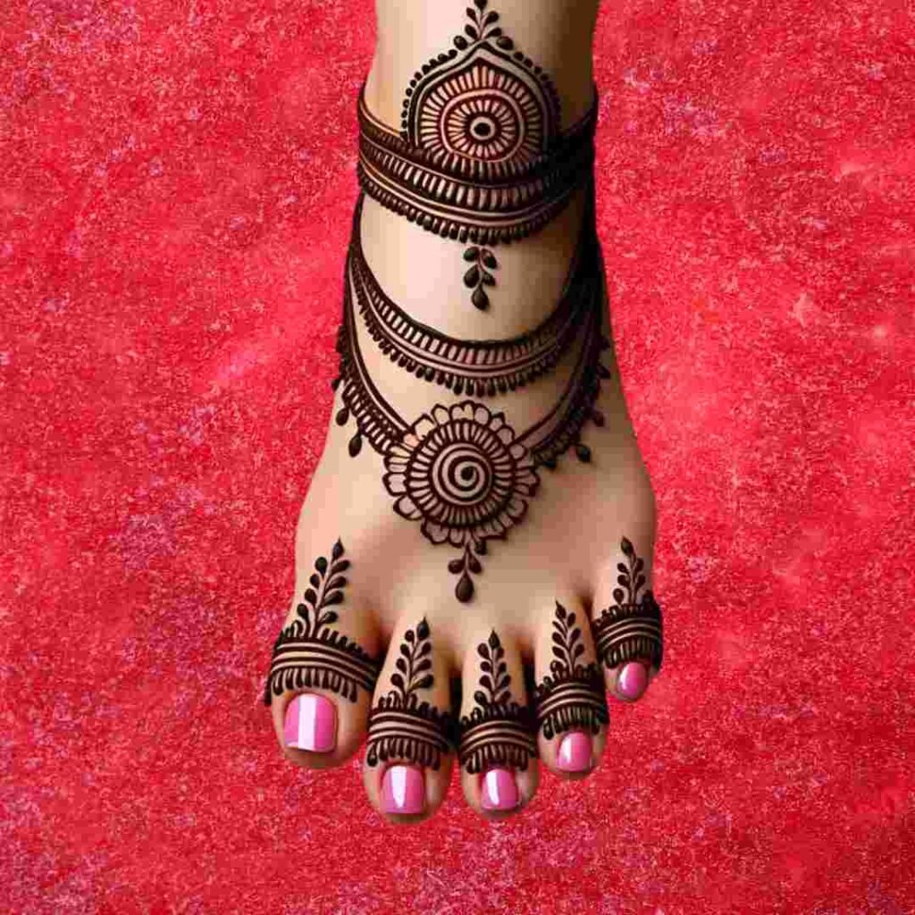 Bridal Leg Mehndi Design