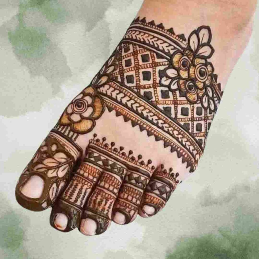 Bridal Leg Mehndi Design Simple