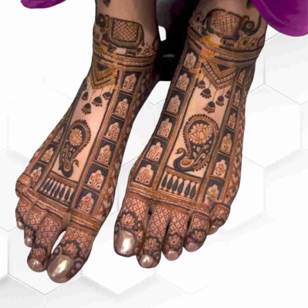 Bridal Leg Mehndi Design Simple